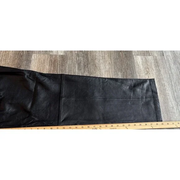 Walter Baker Luka Lamb Leather Black Wide Leg Slouchy Pants Size 4 NWT READ $750 - Picture 13 of 14